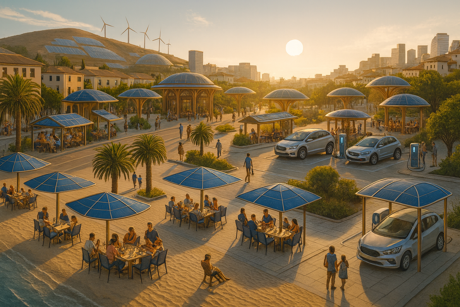 SolarPatio ecosystem — beach, market, and playground projects